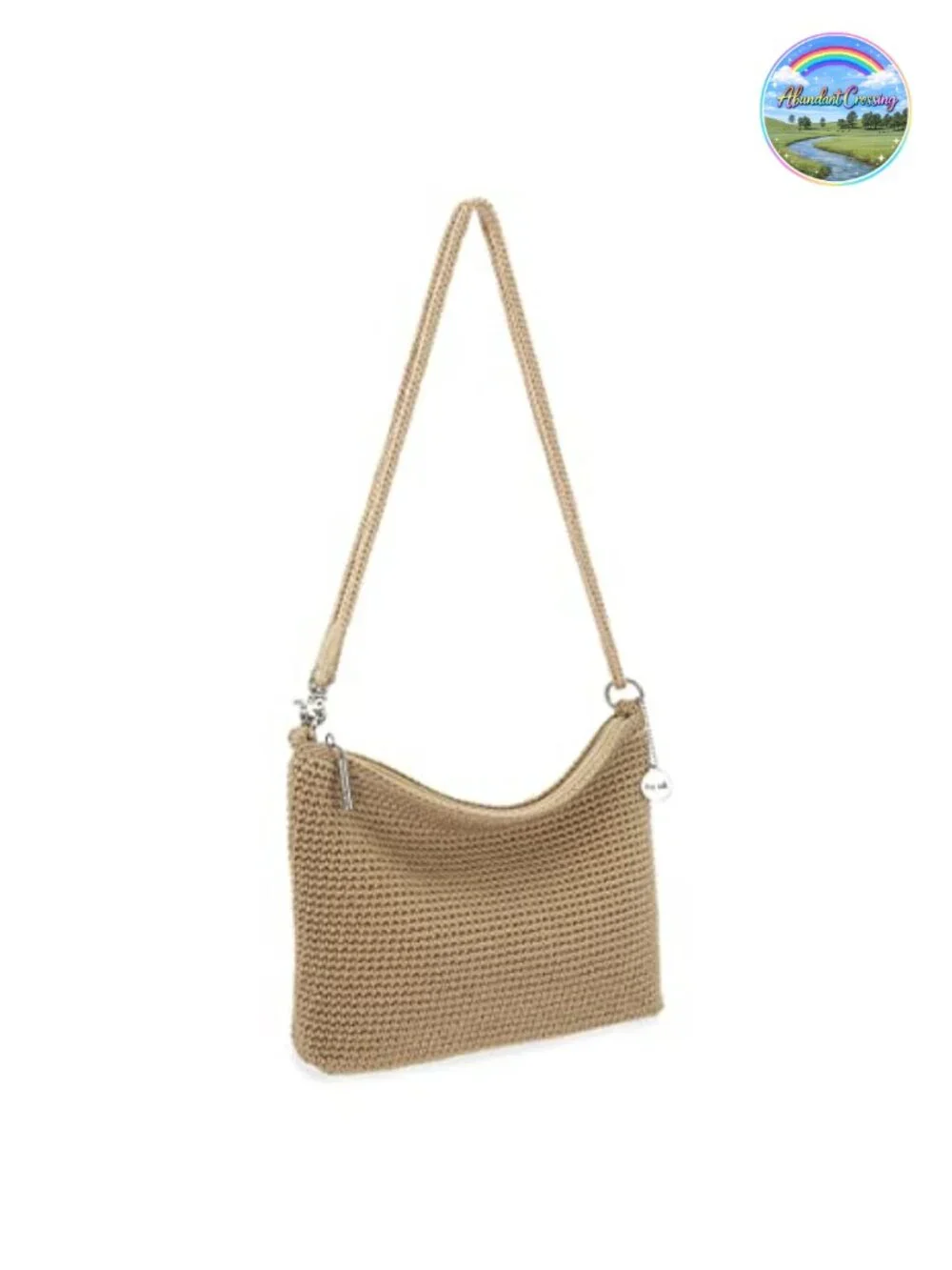 Hand-Crochet 3-in-1 Convertible Crossbody Purse & Clutch, Zip Closure